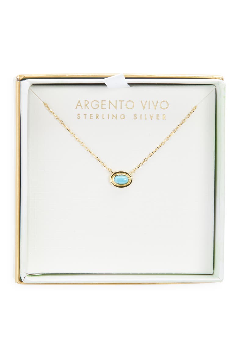 Oval Turquoise Pendant Necklace, Main, color, GOLD