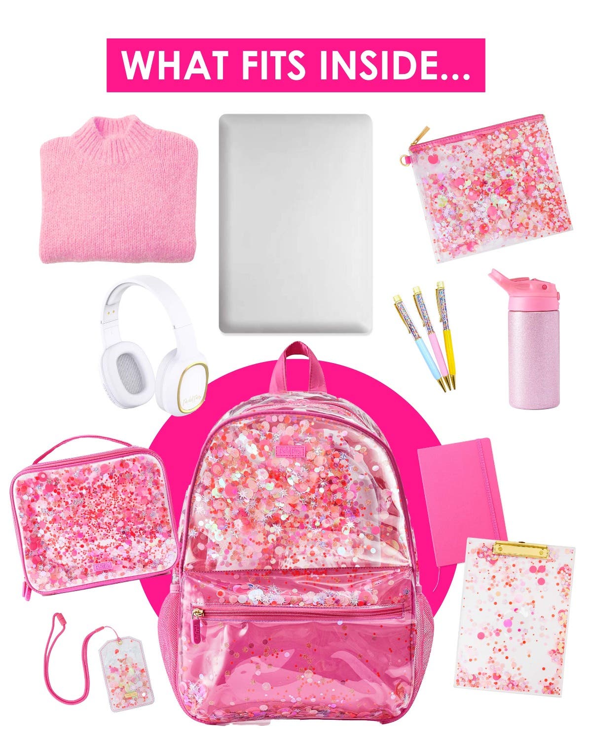 Confetti Backpack, Alternate, color, Pink