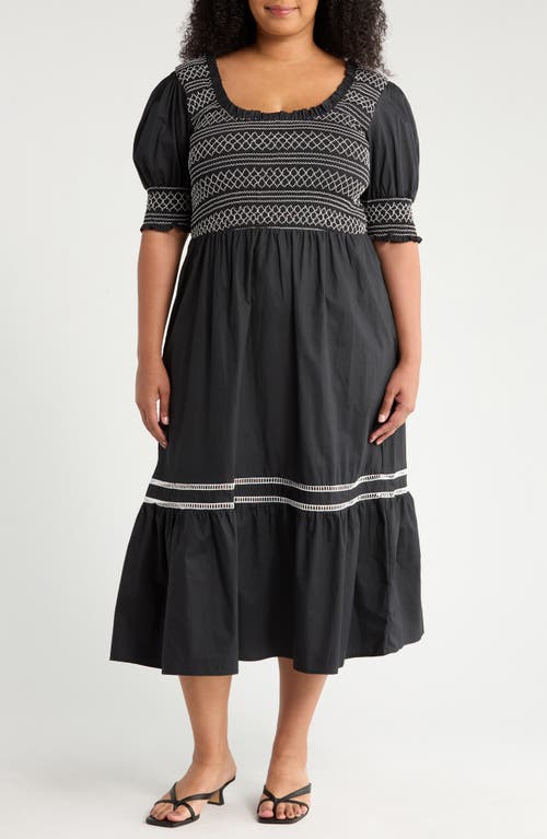 Sugarlips Carlene Smocked Midi Dress In Black