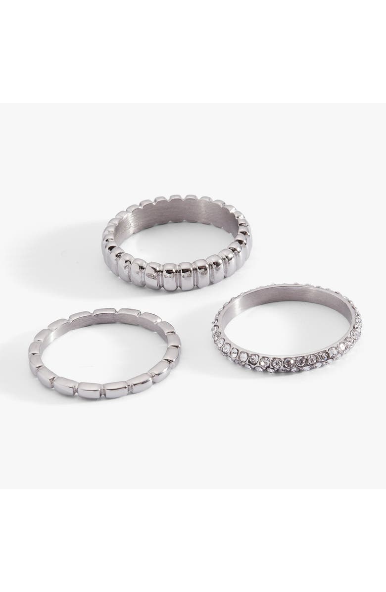 Alex and Ani Multi Textured Stacking Ring Set of 3, Main, color, Silver