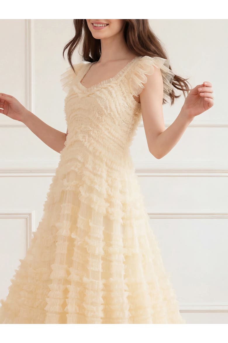 Amara Backless Dress, Alternate, color, Lemon Sorbet