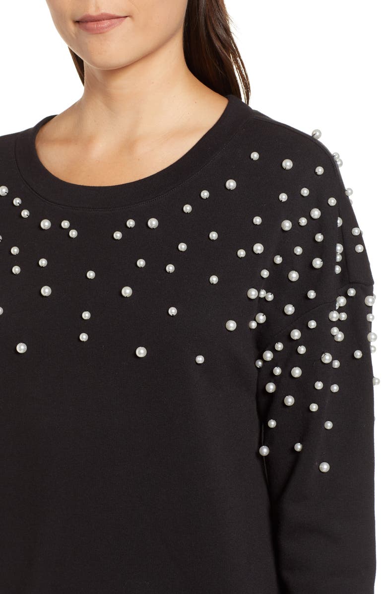 Halogen<sup>®</sup> Beaded Sweatshirt, Alternate, color, 