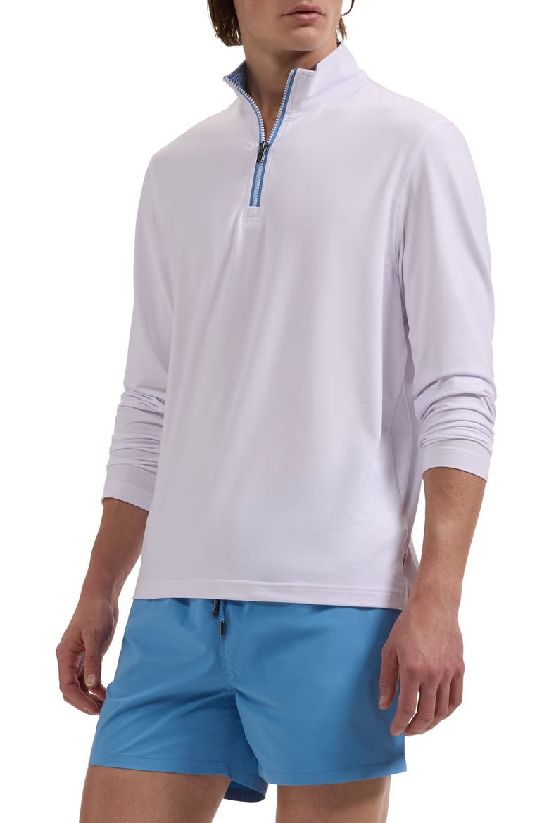 Mélange Quarter Zip Pullover, Main, color, WHITE