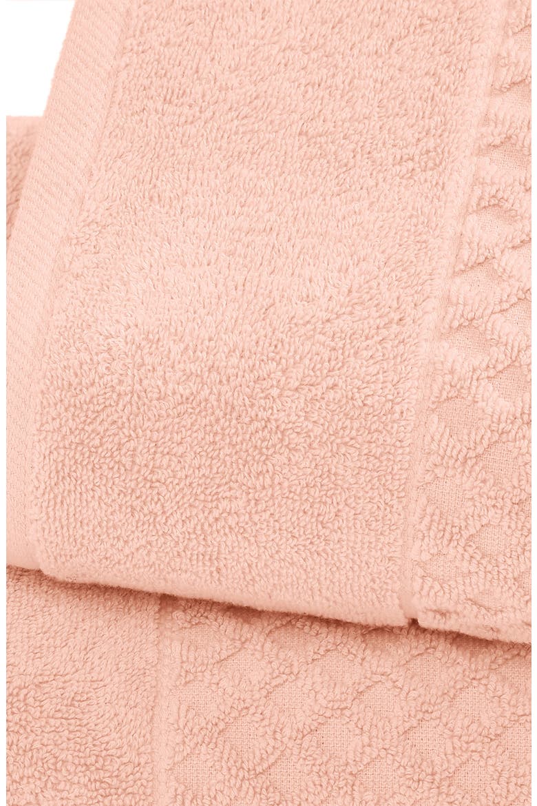 Diamond Waffle Textured 2-Piece Bath Sheet Set, Alternate, color, PINK