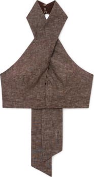 Reiss Serena Linen Halter Cover-Up Top