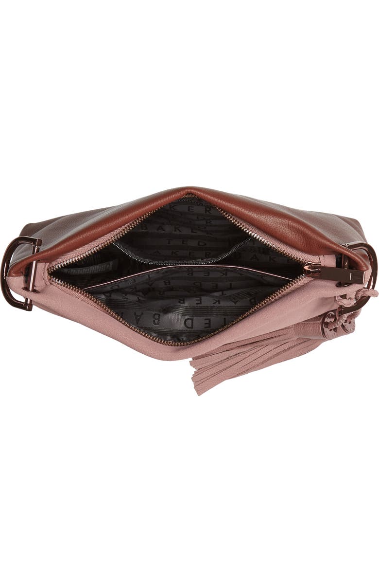 TED BAKER LONDON Demetra Tassel Leather Crossbody Bag, Alternate, color,
