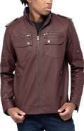 XRAY Faux Leather Utility Jacket