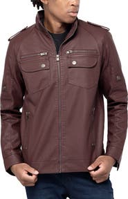 XRAY Faux Leather Utility Jacket