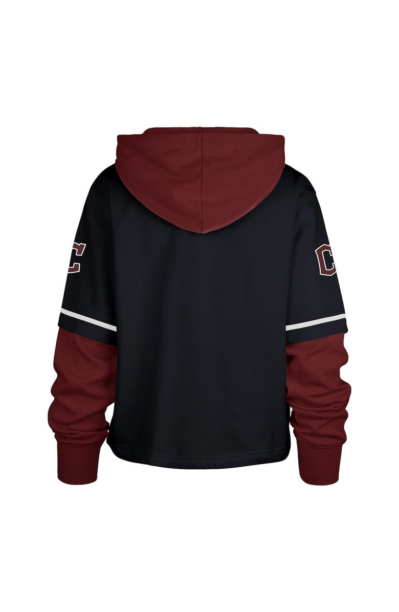 '47 Women's '47 Navy Cleveland Guardians City Connect Shortstop Cropped Pullover Hoodie, Alternate, color, Navy
