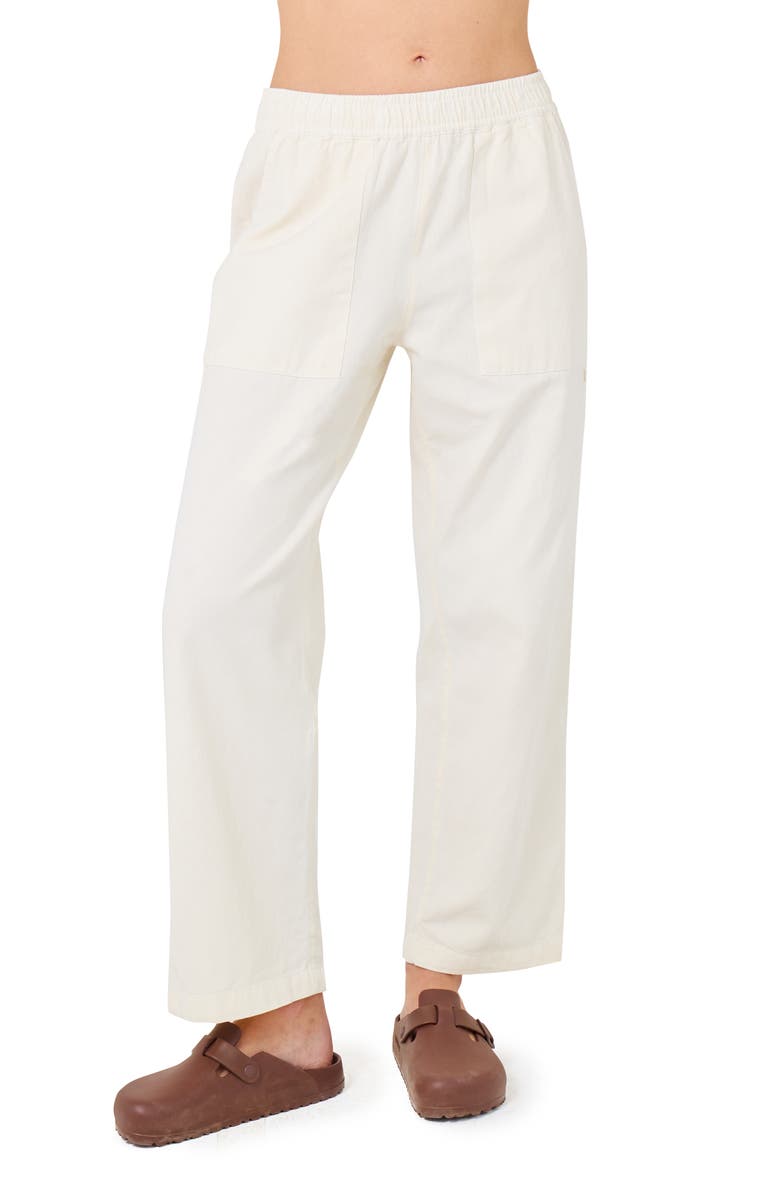 Hurley Wavy Days Wide Leg Pants, Main, color, Off White