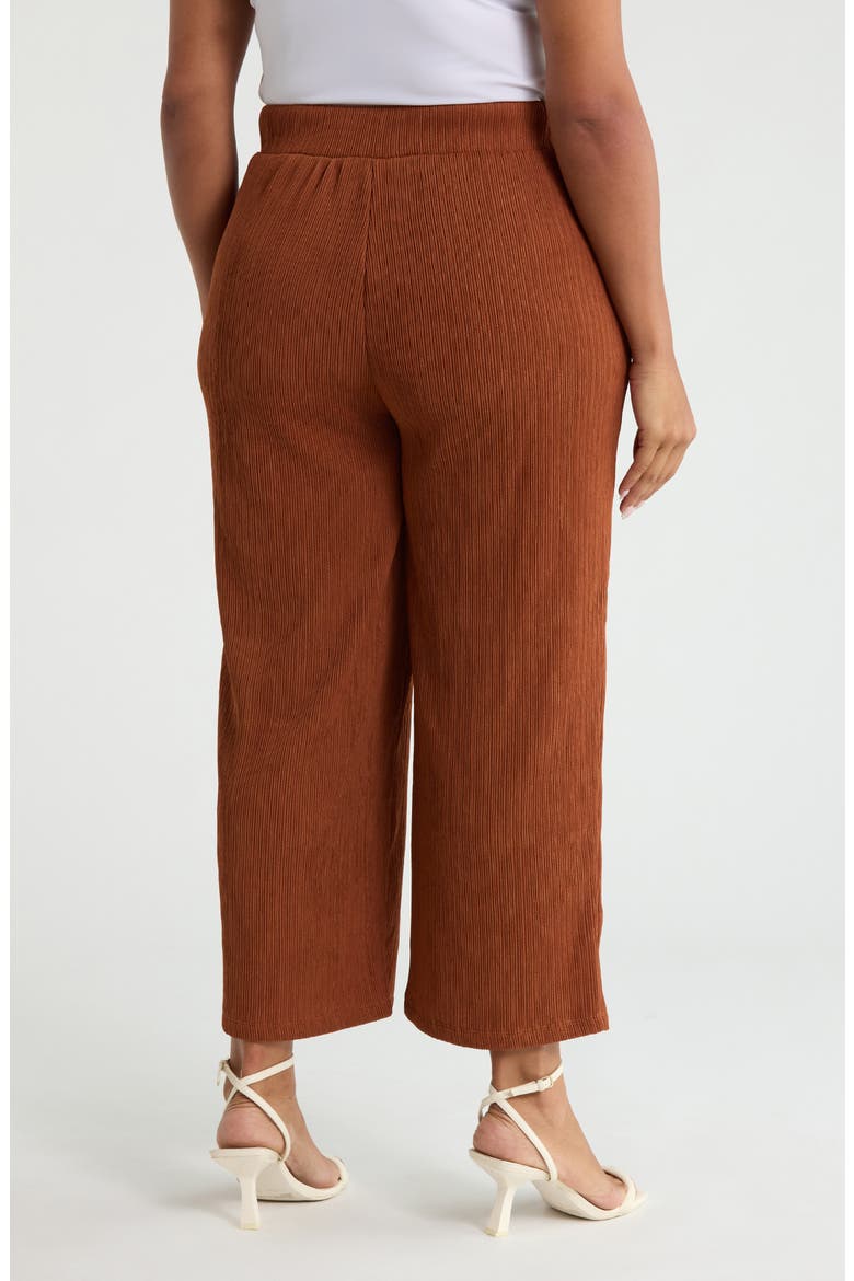 Crinkle Pull-On Ankle Wide Leg Pants, Alternate, color, CEDAR SPICE