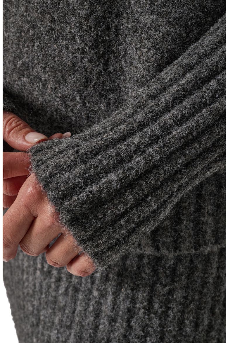 Drop Shoulder Crewneck Sweater, Alternate, color, HEATHER CHARCOAL