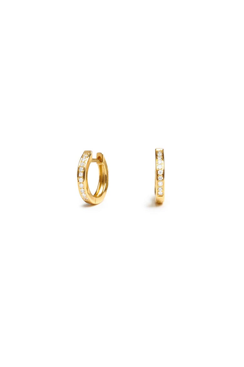 Delicate Diamond Huggies, Main, color, Yellow Gold