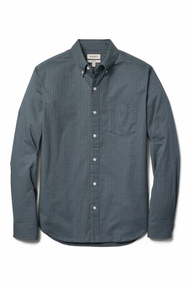 Everyday Slim Fit Oxford Shirt, Alternate, color, URBAN BLUE STRIPE