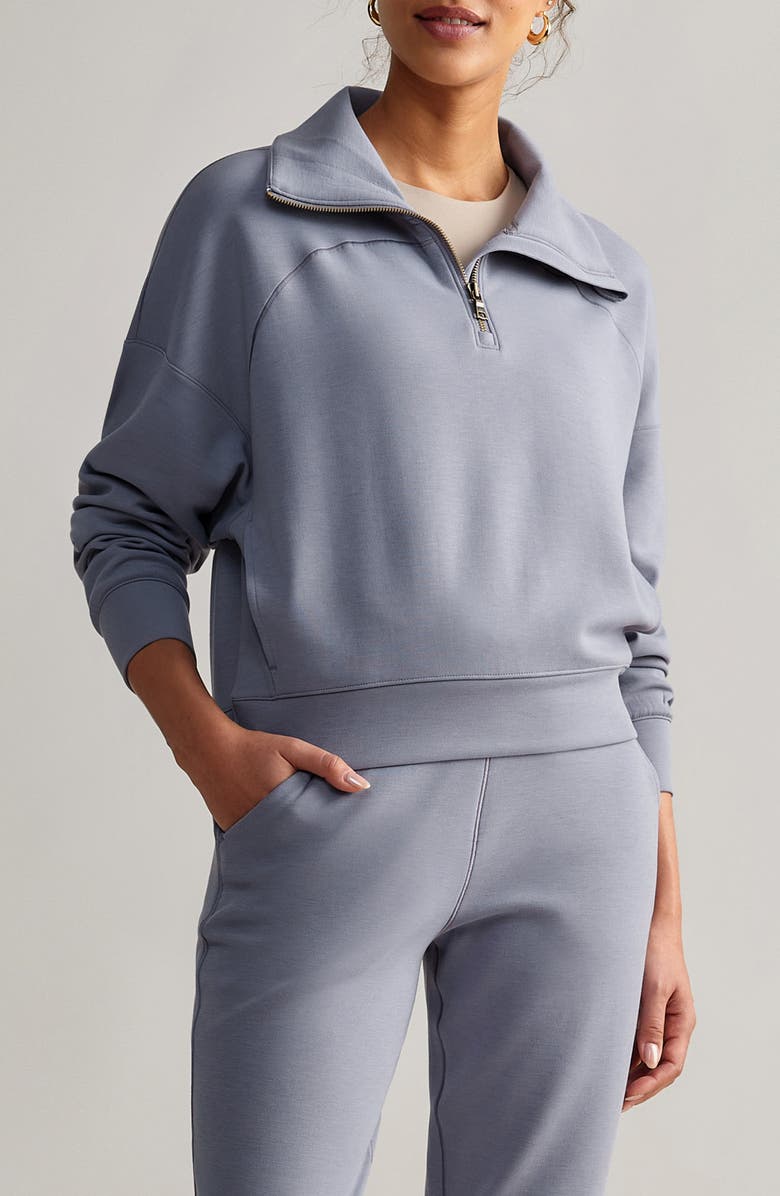Rhone DreamGlow Half Zip, Main, color, Grey Silver