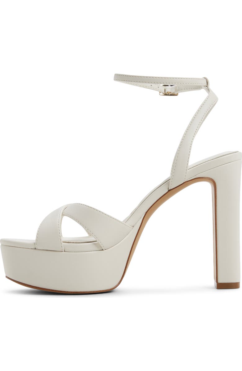 ALDO Rosine Ankle Strap Platform Sandal, Alternate, color, White/ Bone