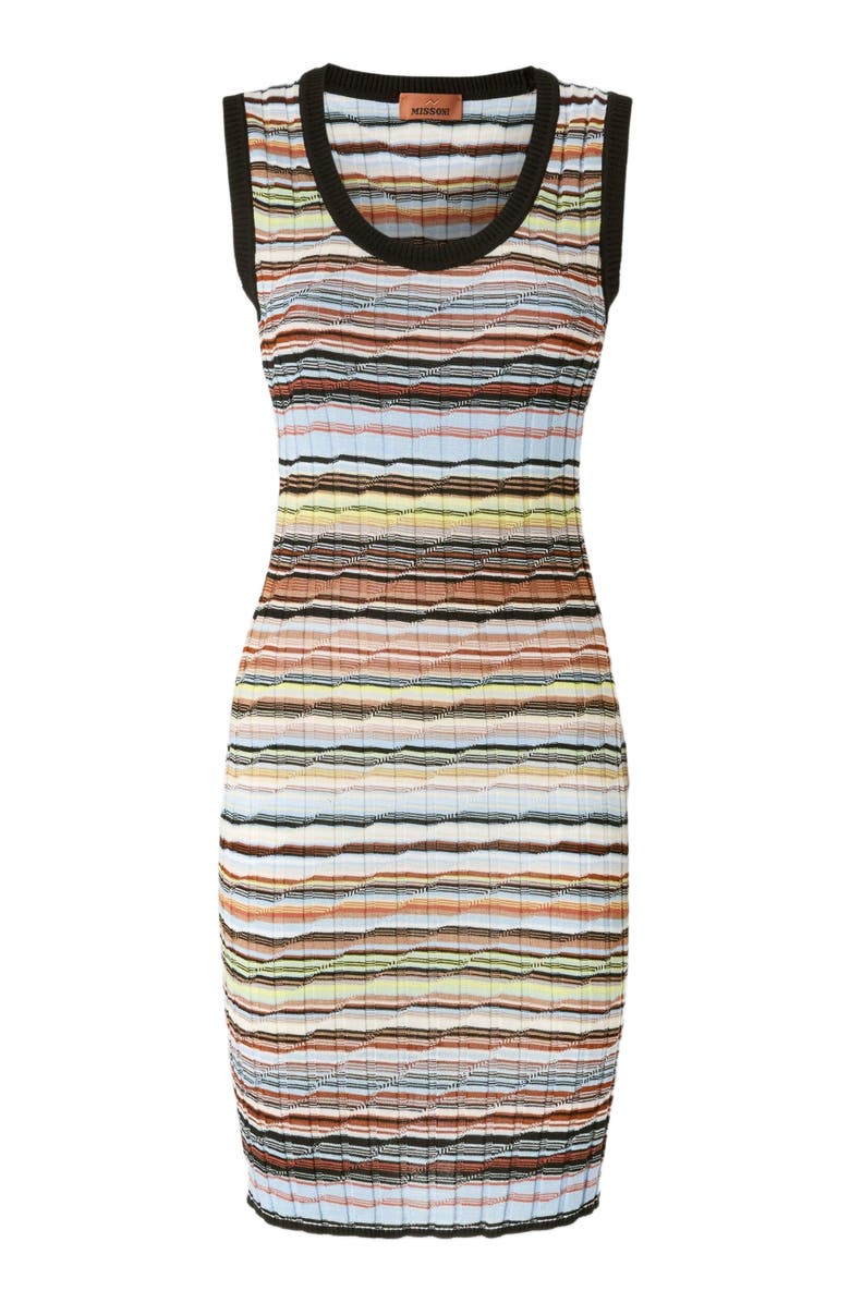 Missoni Striped Ribbed Cotton And Viscose Mini-dress With Contrasting Piping, Alternate, color, 