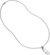 John Hardy Pebble Silver Diamond Pavé (0.04ct.) Pendant on 2mm Rolo Chain Necklace with Enamel