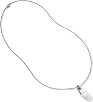 John Hardy Pebble Silver Diamond Pavé (0.04ct.) Pendant on 2mm Rolo Chain Necklace with Enamel