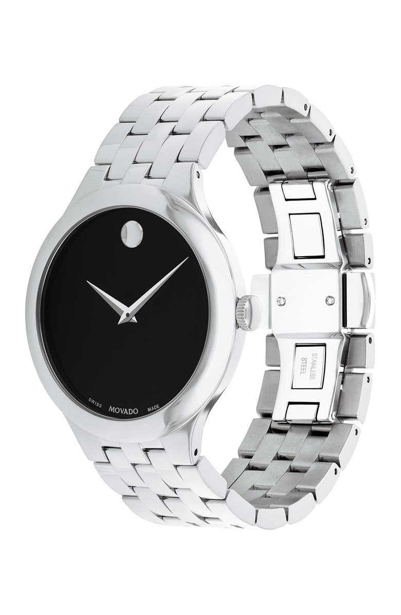 Movado Men's Veturi Bracelet Watch, 40mm, Alternate, color, Black Dial