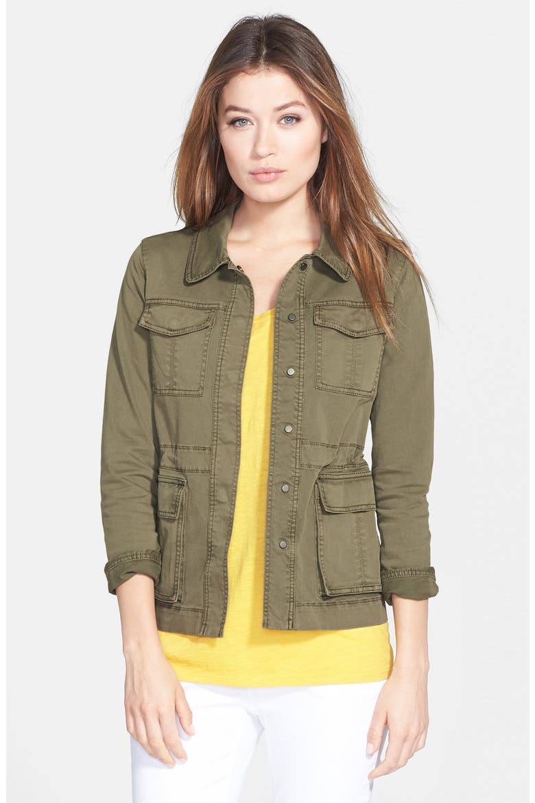 The Fisher Project Classic Collar Stretch Twill Jacket, Alternate, color, OLIVE
