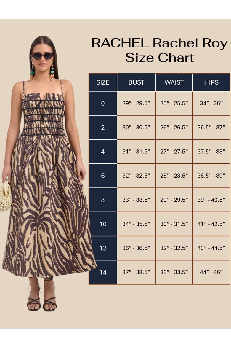 Zerra Smocked Corset Maxi Dress, Alternate, color, Brown Abstract