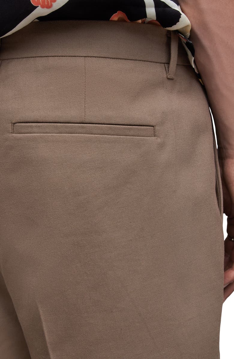 AllSaints Tallis Pleated Cotton & Wool Trousers, Alternate, color, Moorland Brown