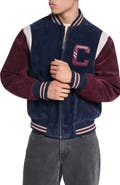 Champion Faux Suede Varsity Bomber Jacket