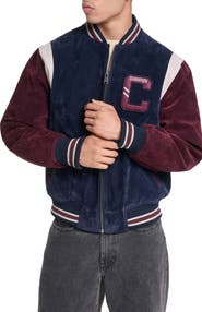 Champion Faux Suede Varsity Bomber Jacket