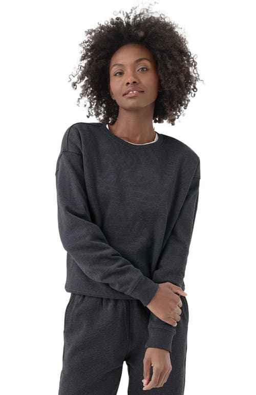Pact Organic Brushed Fleece Crew Sweatshirt In Blue