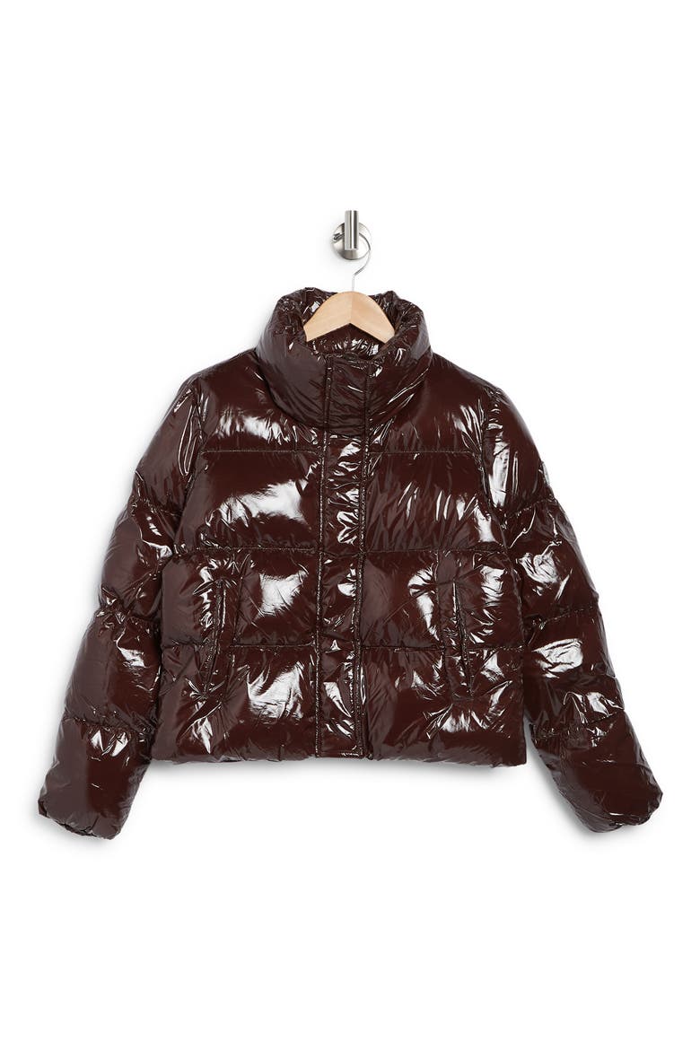 Coco Crop Water Resistant Puffer Jacket, Alternate, color, ESPRESSO