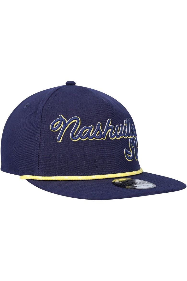 Men's New Era  Navy Nashville SC Script Golfer Adjustable Hat, Alternate, color, Navy