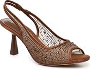 Nicole Miller Peeps Crystal Peep Toe Slingback Pump