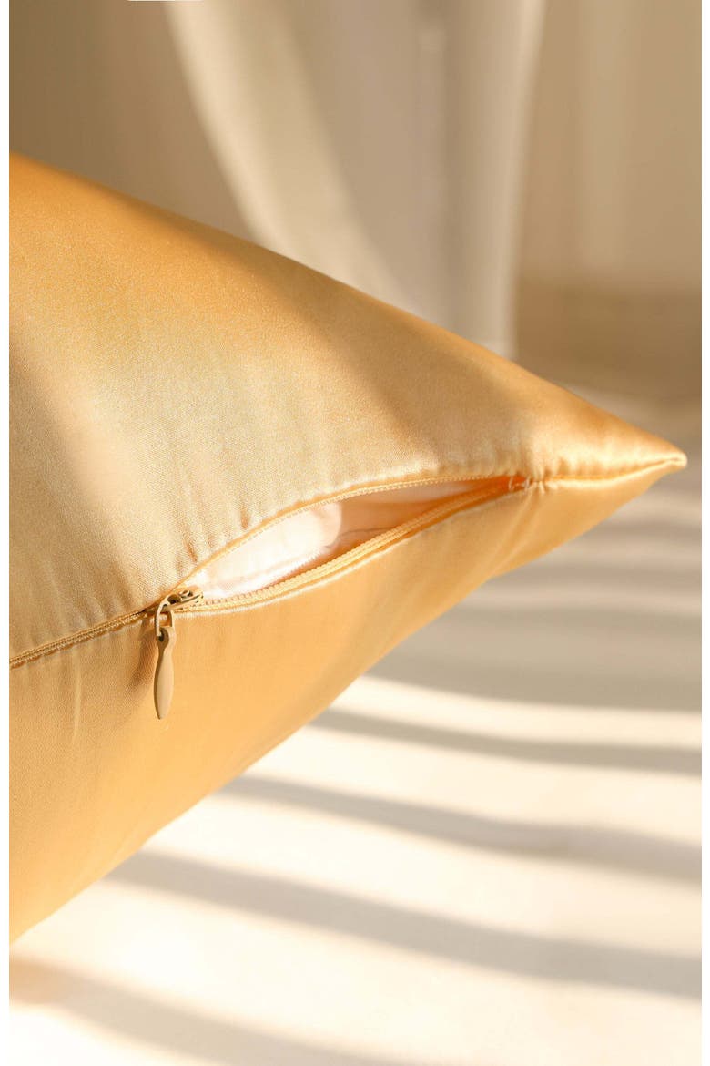 22Momme Mulberry Silk Hidden Zipper Pillowcase, Alternate, color, Champagne
