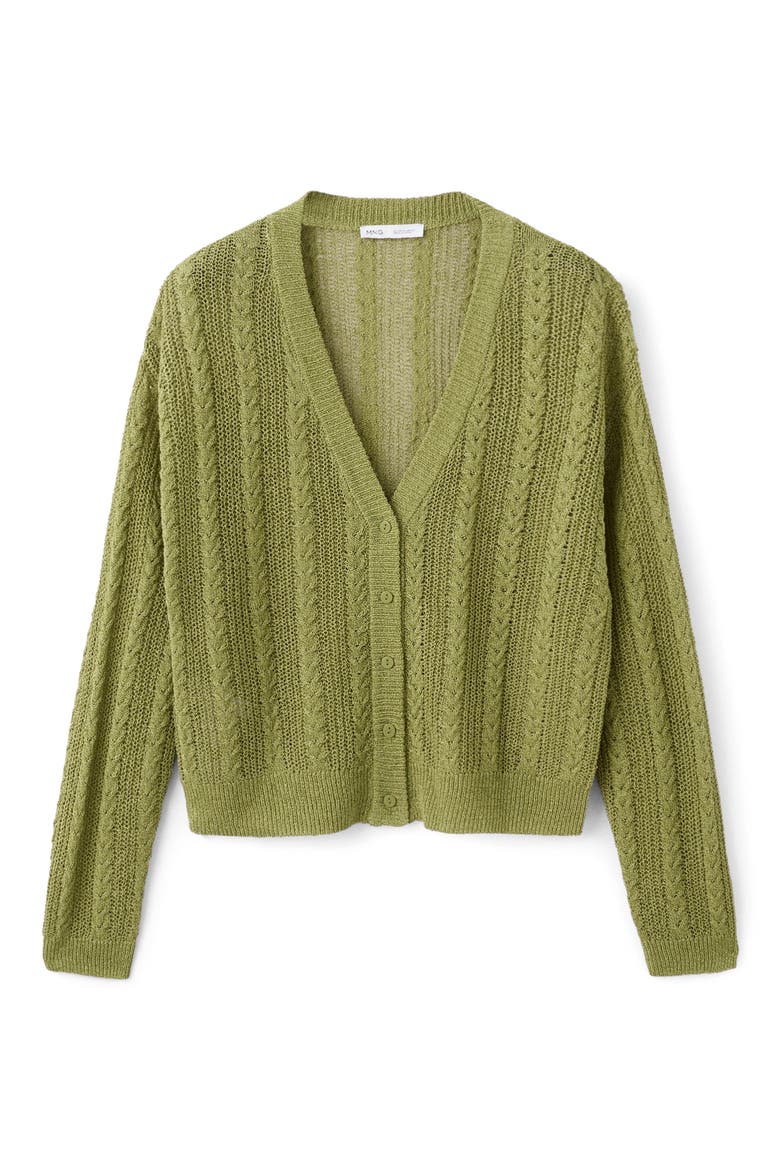 Braided Cardigan, Alternate, color, GREEN