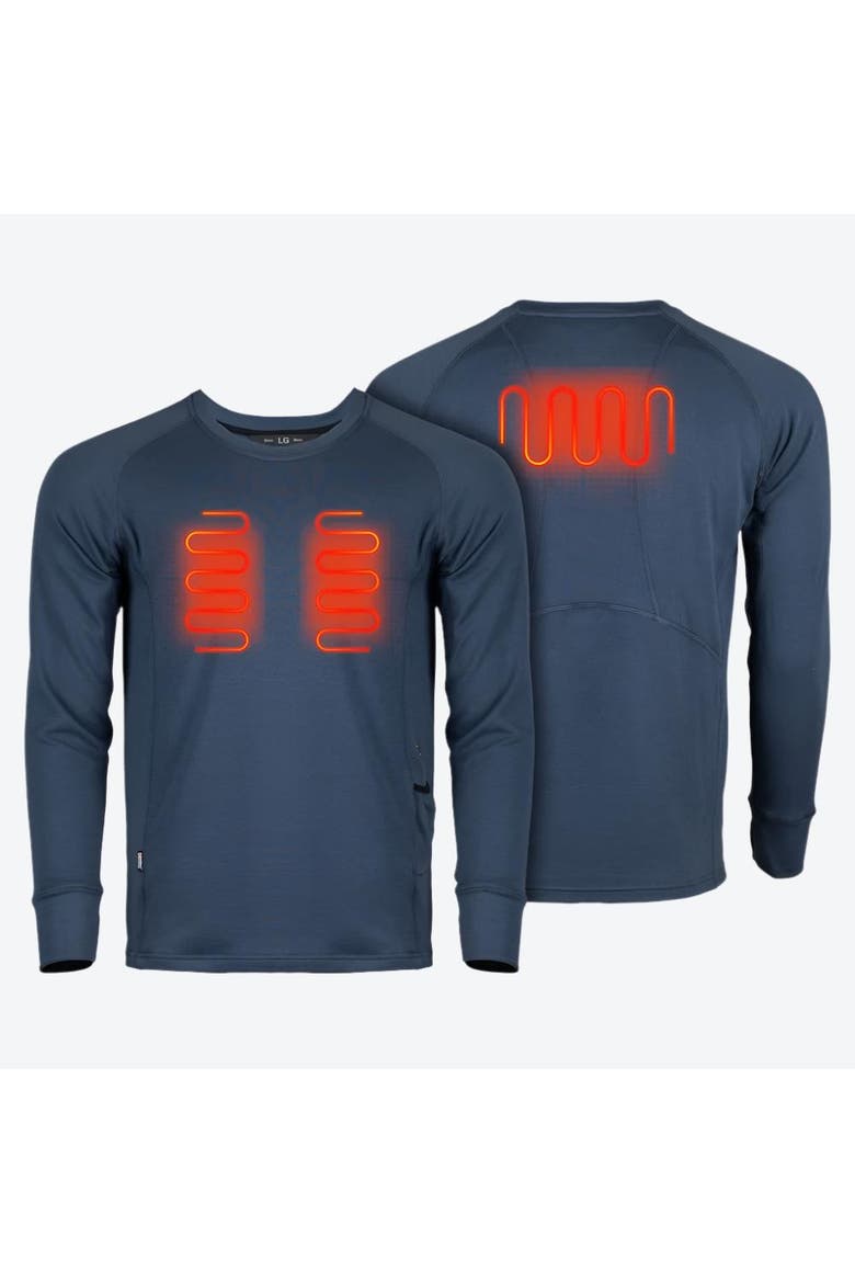 Baselite Heated Base Layer Shirt, Alternate, color, Arctic Blue
