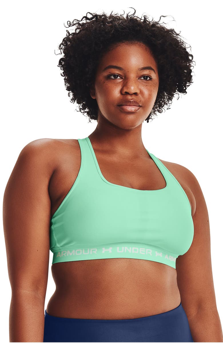 Under Armour HeatGear<sup>®</sup> Mid Cross Back Sports Bra, Alternate, color,