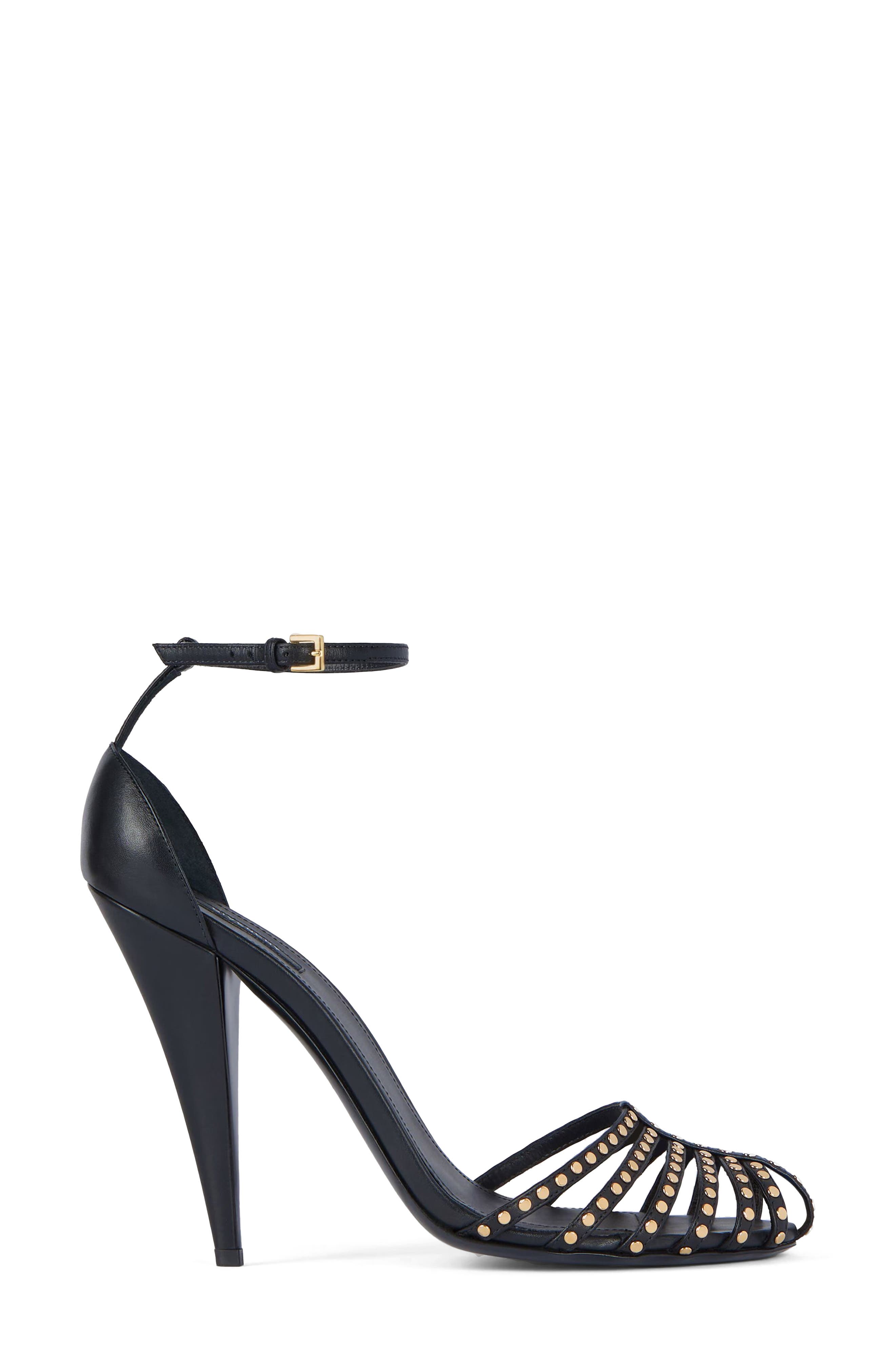 Givenchy Cage Studded Sandal, Alternate, color, Black