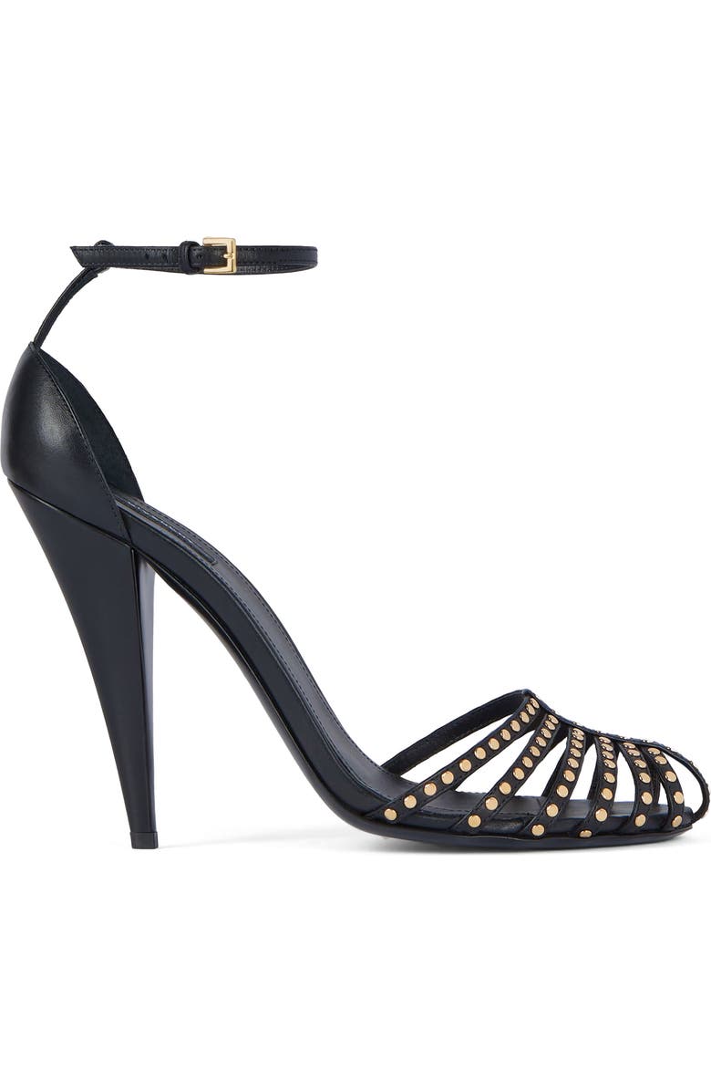 Givenchy Cage Studded Sandal, Alternate, color, Black
