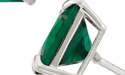 Fuzion Creations Princess Cut Stud Earrings In Cr Emerald