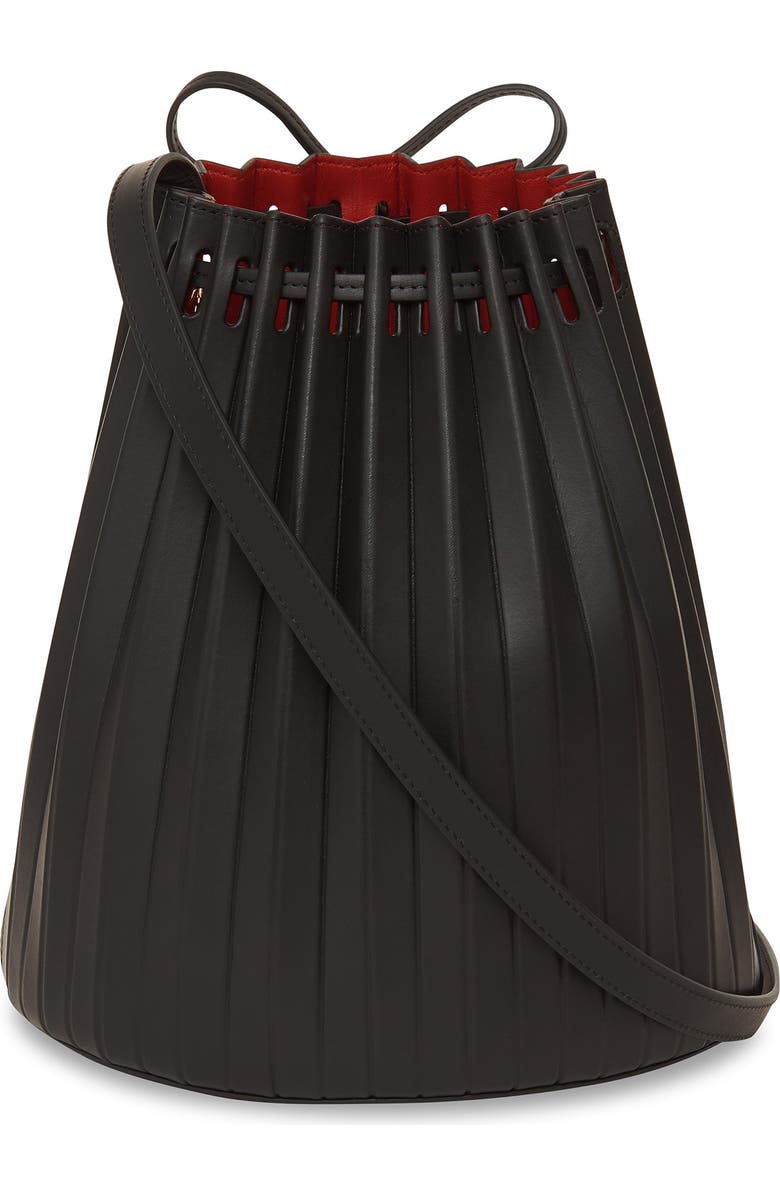 Mansur Gavriel Pleated Leather Bucket Bag, Alternate, color,