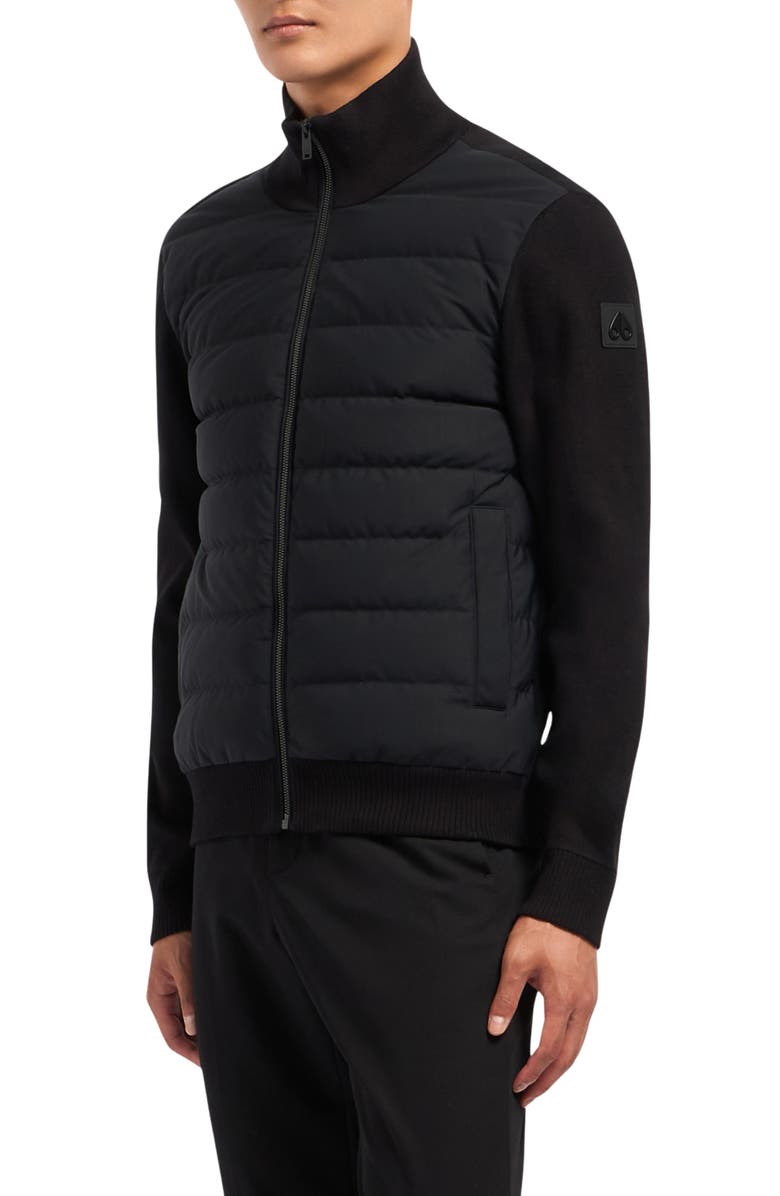 Moose Knuckles Kamet Hybrid Mixed Media Down Jacket, Alternate, color, Black