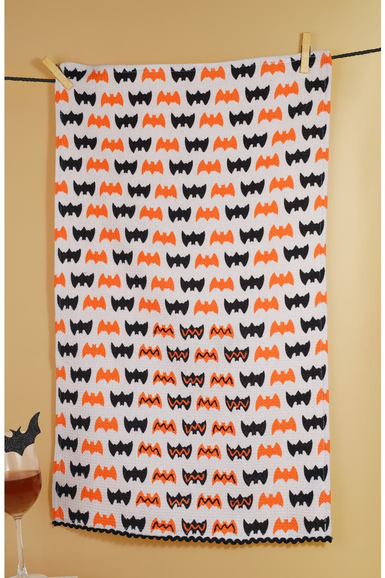 The Spooky Sweet Treats Set of 3 Cotton Kitchen Towels, Alternate, color, ORANGE/ BLACK