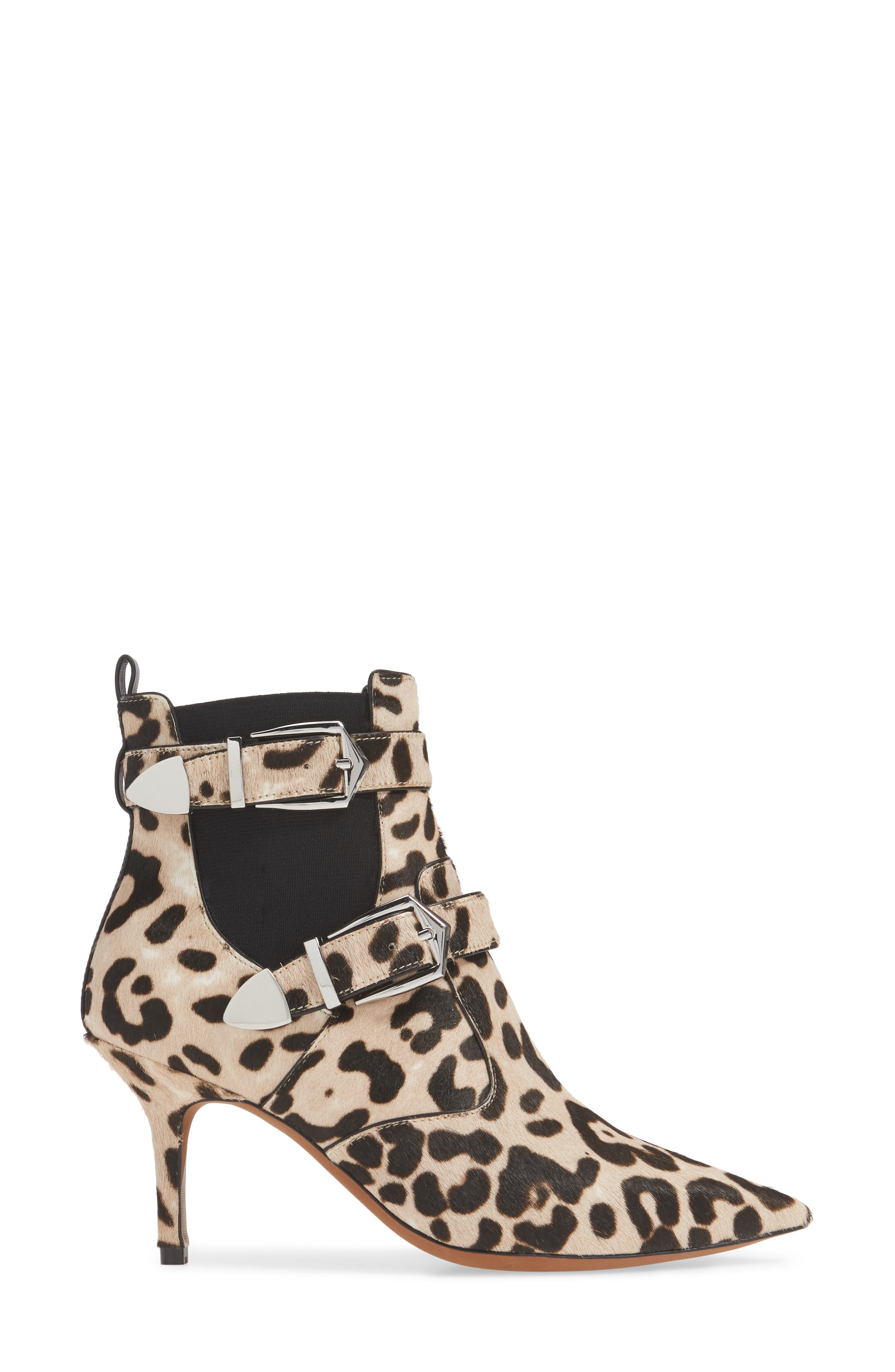 Linea Paolo Nikita II Genuine Calf Hair Bootie, Alternate, color, White Black Leopard Calf Hair