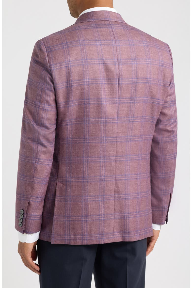 Purple Check Slub Wool Blend Sport Coat, Alternate, color, LILAC