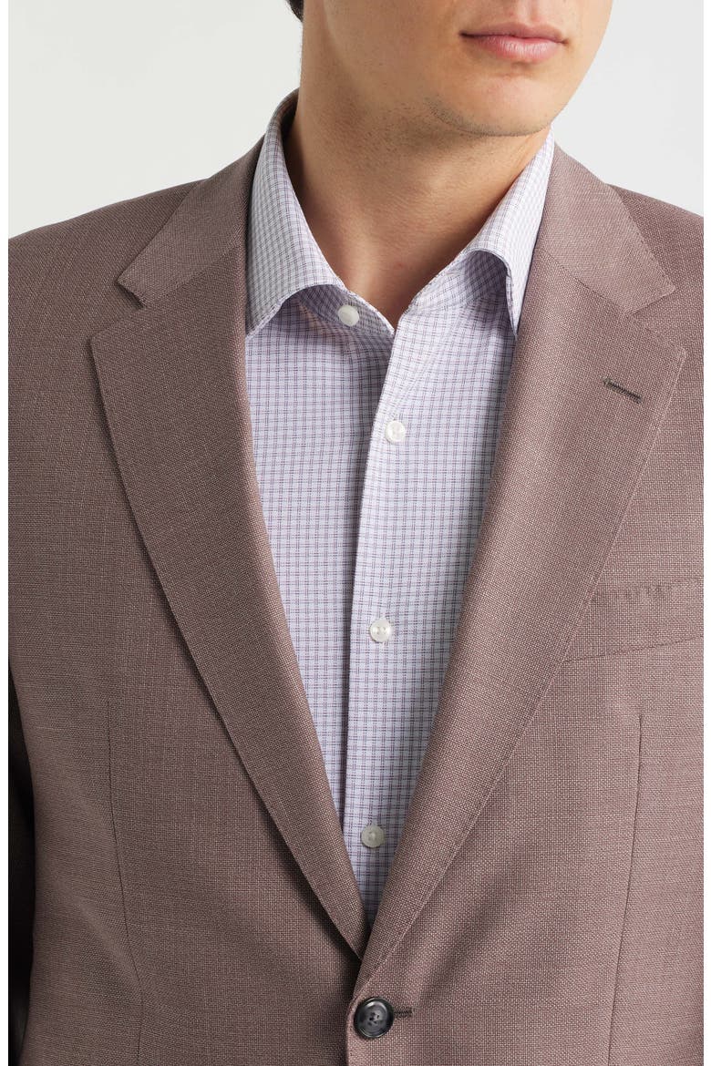 Huge Slim Fit Textured Virgin Wool Suit, Alternate, color, PINK/ BROWN