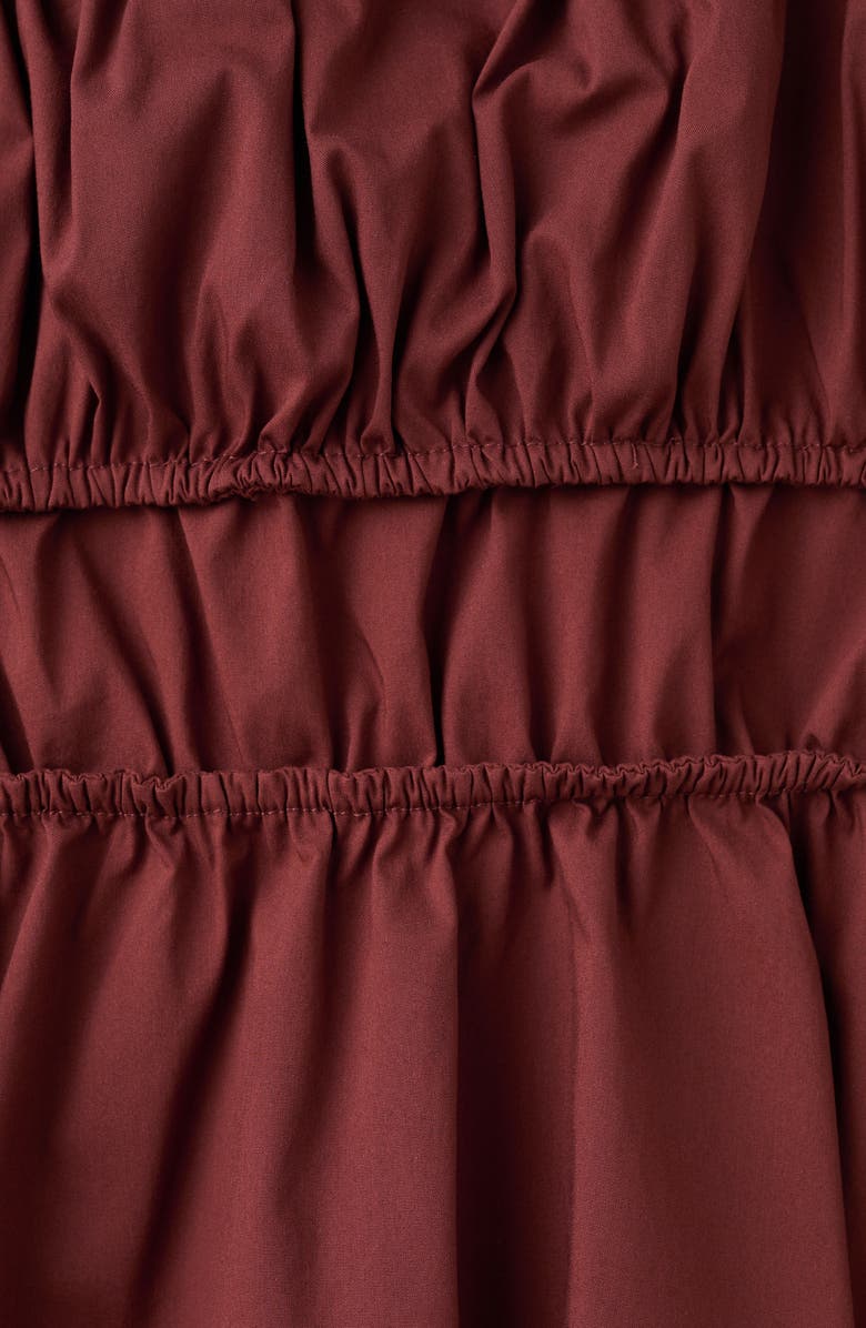 MANGO Shirred Stretch Cotton Camisole, Alternate, color, Burnt Orange