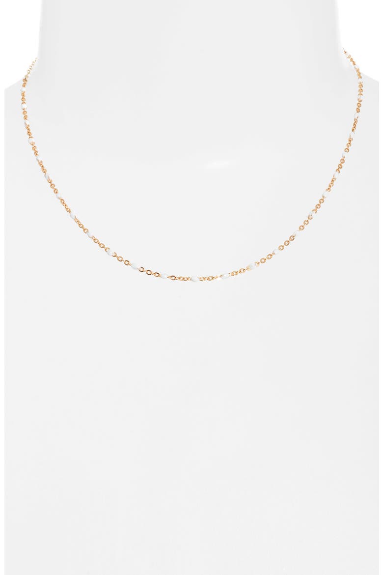 Kaz Bead Station Necklace, Alternate, color, GOLD / WHITE