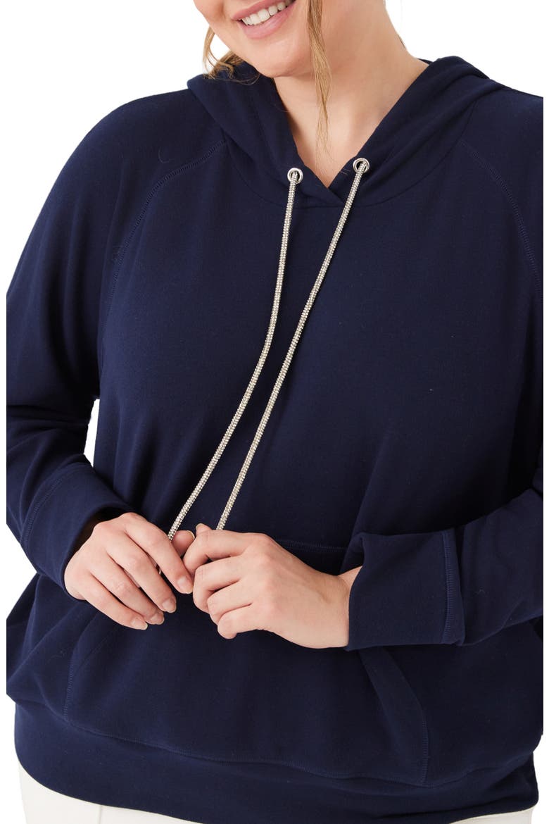 Rhinestone Drawstring Hoodie, Alternate, color, NAVY