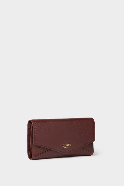 Osprey London The Core Medium Leather Matinee Purse In Burgundy